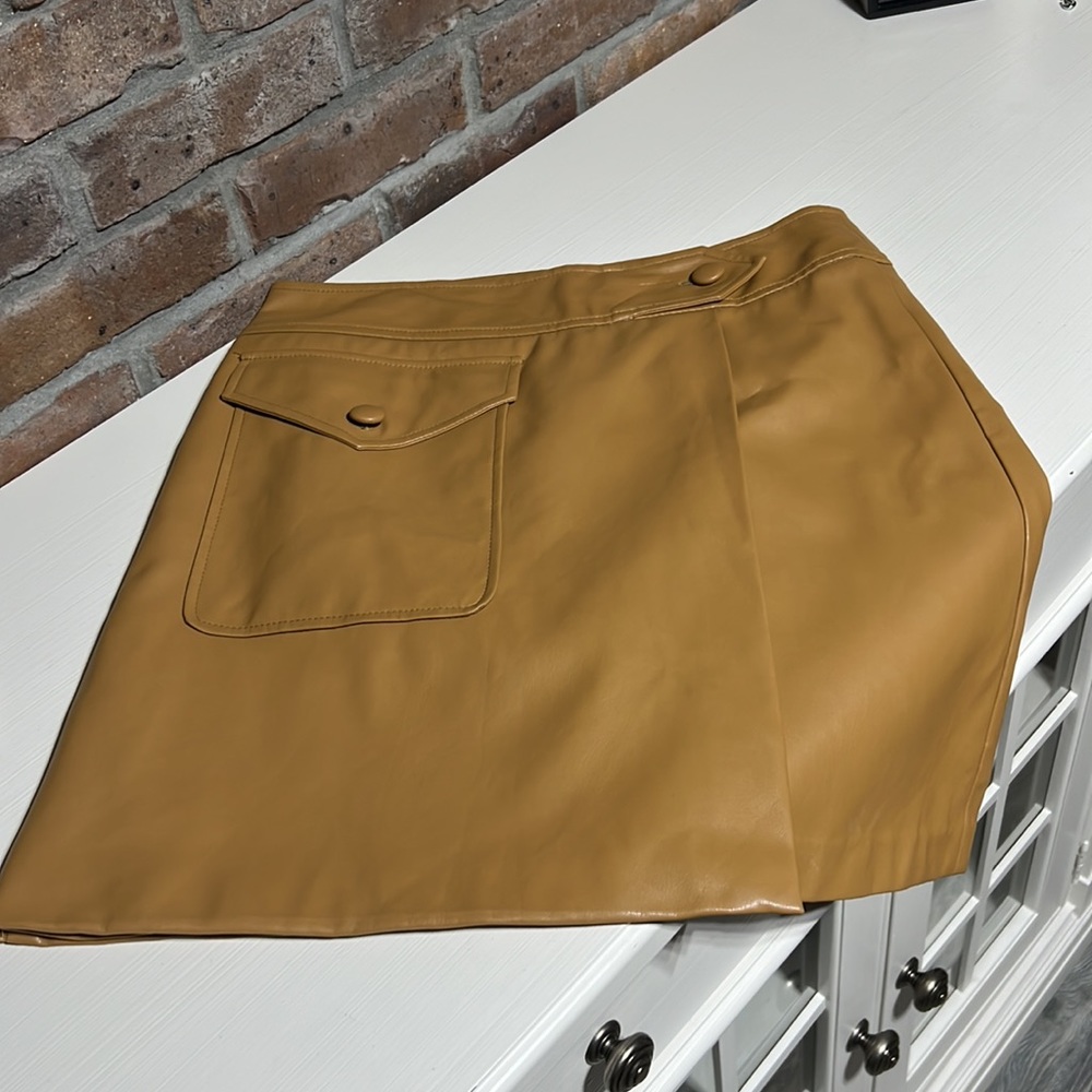 CK faux leather skirt